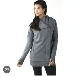 Lululemon Wrap Up Hooded Heather Gray Jacket Size 10